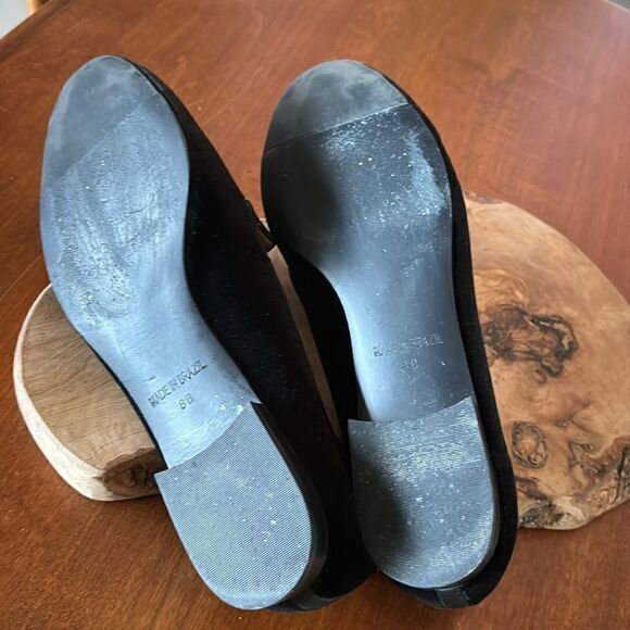 Neely & Chloe Black Velvet Flats with Stitched Bow - 8 - Picture 4 of 5